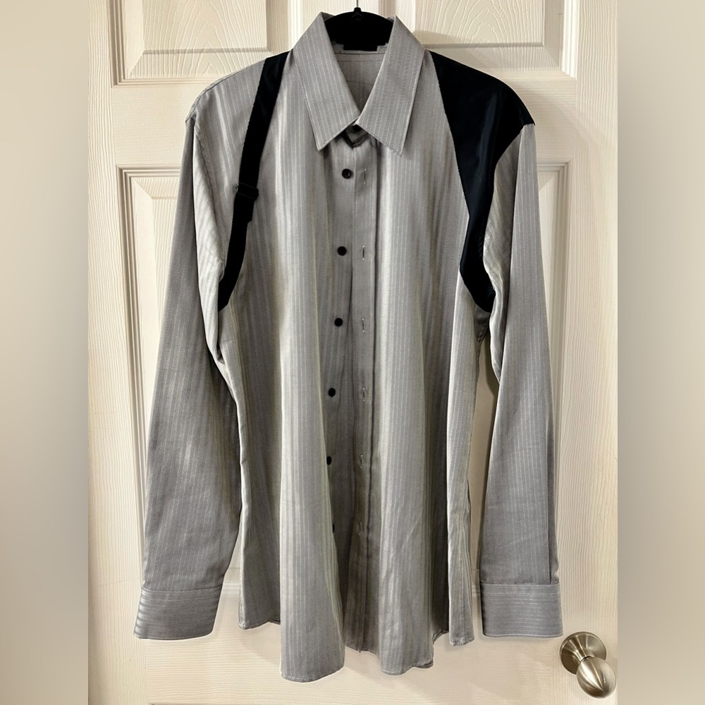 Alexander McQueen Contrast Harness Shirt in Grey